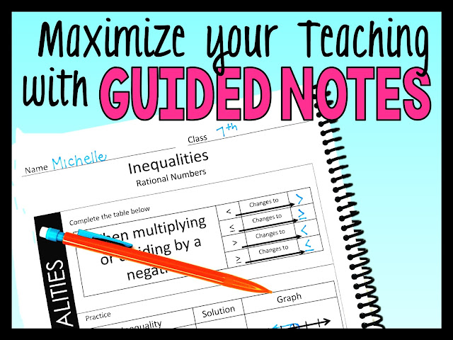 Middle school math guided notes