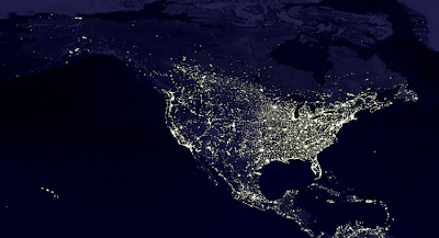 United States Map At Night