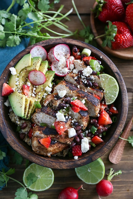 BALSAMIC GRILLED CHICKEN WITH STRAWBERRY BLACK BEAN SALSA