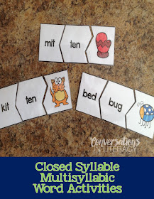 Closed Syllable Multisyllabic Word Activities