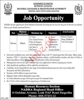 Today New NADRA Govt Jobs In Pakistan 2021 | NADRA  Jobs In Punjab New Jobs 2021