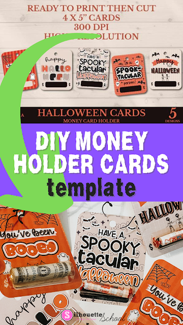 print and cut, money holders, halloween project, silhouette cameo projects, so fontsy