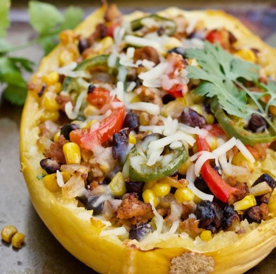 Mexican Spaghetti Squash Boats #dinner #healthydinner