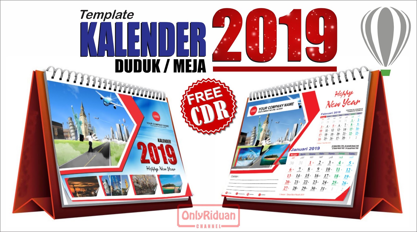  Desain  Kalender  Duduk 2021 dengan CorelDRAW Free CDR  