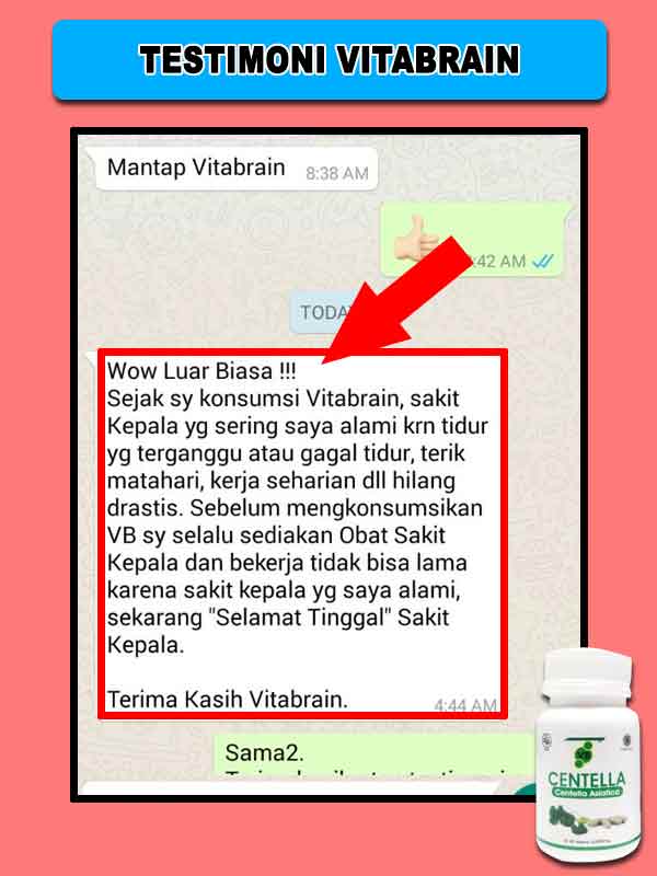 Testimoni Vitabrain untuk Sakit Kepala