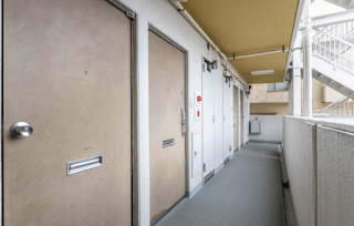 Apartment entrance in Japan