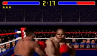 Shows 16 Bit boxing match happening here the bald guy missed the punch so his leftt 11:07:01