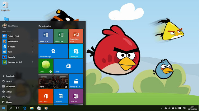 Angry Birds Theme For Windows 7/8/8.1 And 10