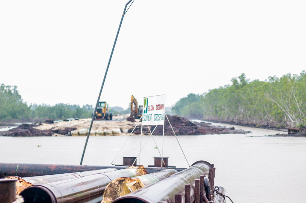 Ongoing construction of the historic Nembe-Brass Road Phase One in Bayelsa State