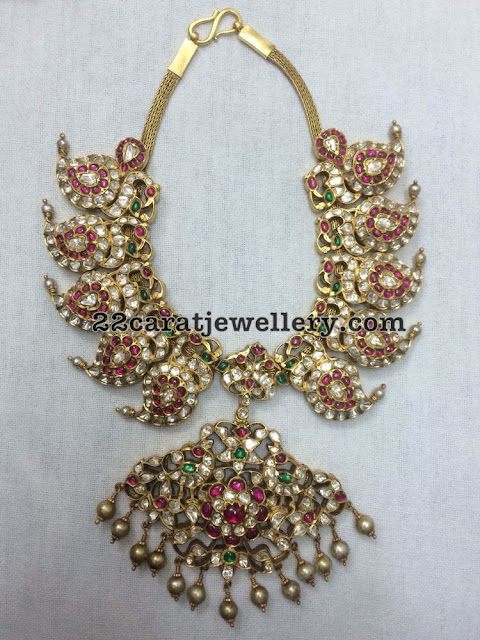 Kundan Peacock Mango Necklace