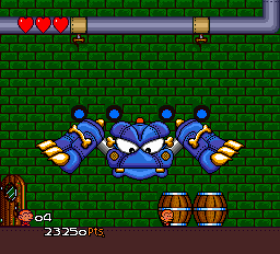 Tiny Bonk fears no mecha-crab-thing!