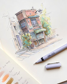 04-A-tiny-building-Portrait-Drawings-Gabriela-Niko-www-designstack-co