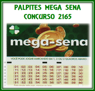 Mega sena 2165 palpites de grupos e jogos desdobrados