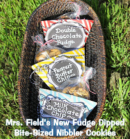 Mrs. Field's New Fudge Dipped Bite-Sized Nibbler Cookie Flavors- soft-baked & addicting!