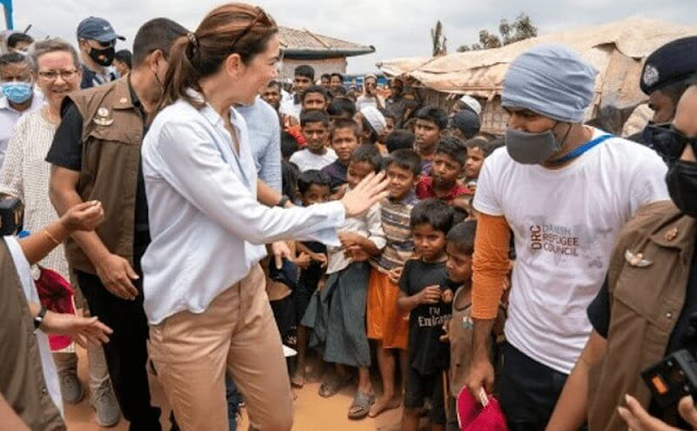 Crown Princess Mary, who is patron of the Danish Refugee Council (DRC), visited the refugee camp Cox's Bazar in Bangladesh