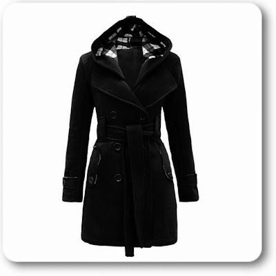 Envy Boutique Women's Military Button Hooded Fleece Belted Jacket Coat Plus Size