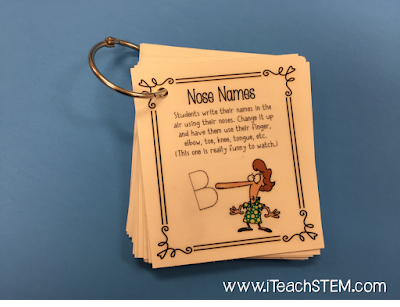 Although there are many opportunities for students in my STEM class to participate in hands-on activities or move around the room as they collaborate, there are also days when the lesson is pretty teacher centered. I have had to be creative when I plan for these lessons so that I can get students up and moving and refocused.