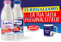 Logo Lactis ti regala la tazza personalizzata con foto: premio sicuro