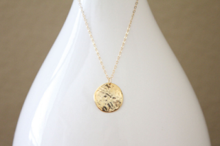 Rose Gold Initial Necklace Disk