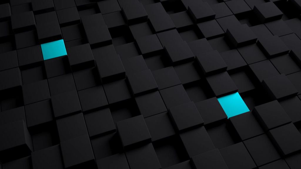 Wallpaper Cubes Structure Black Blue