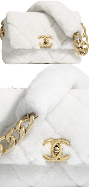 ♦White Chanel shearling flap bag #chanel #bag #white #brilliantluxury