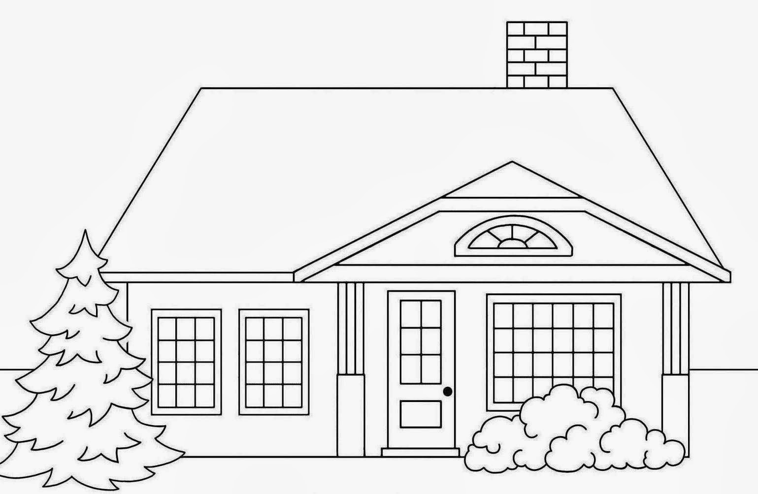 Colour Drawing Free Wallpaper Big House Coloring Drawing 