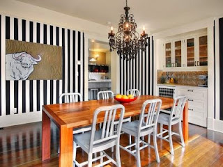 stylish kitchen interiors black and white stripes