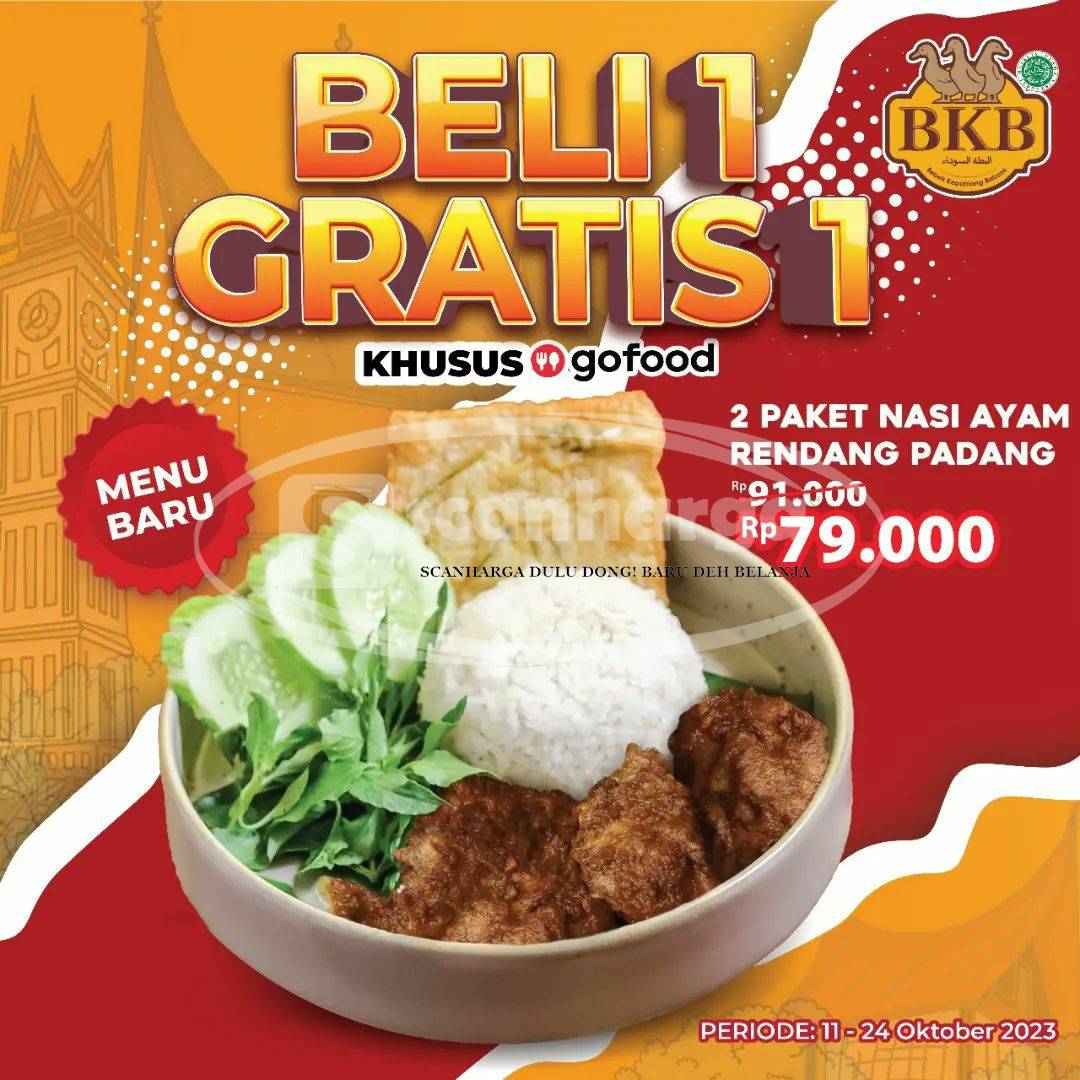 Promo BEBEK BKB New Menu Nasi Ayam Rendang Padang – BELI 1 GRATIS 1 via GOFOOD