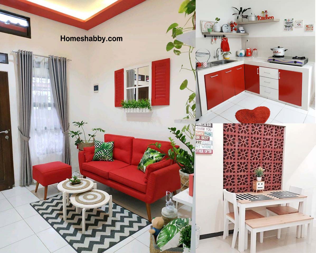 Inspirasi Rumah Dengan Sentuhan Warna Merah Bikin Suasana Lebih Hidup Homeshabbycom Design Home Plans