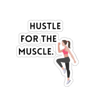 Hustle for the Muscle Motivational Workout Kiss-Cut Stickers