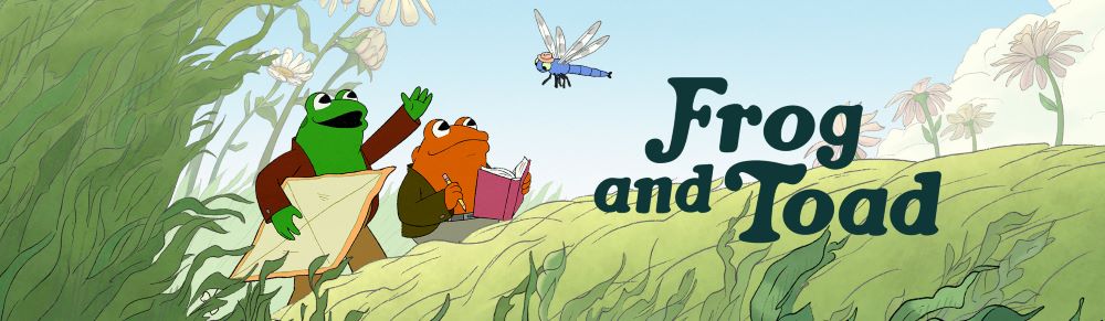 Frog and Toad flying a kite