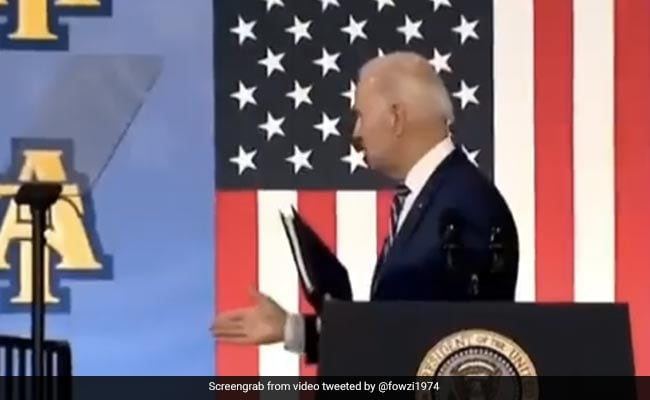 US President Joe Biden Mocked After "Shaking Hands" With Thin Air Post Speech