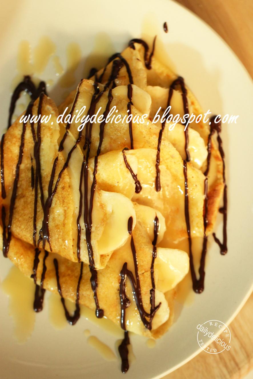 sweet Sweet batter Brunch dailydelicious: Sweet Sauce: Banana make Toffee  to how pancake Pancake with