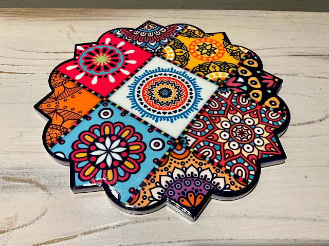 colorfully decorated trivet