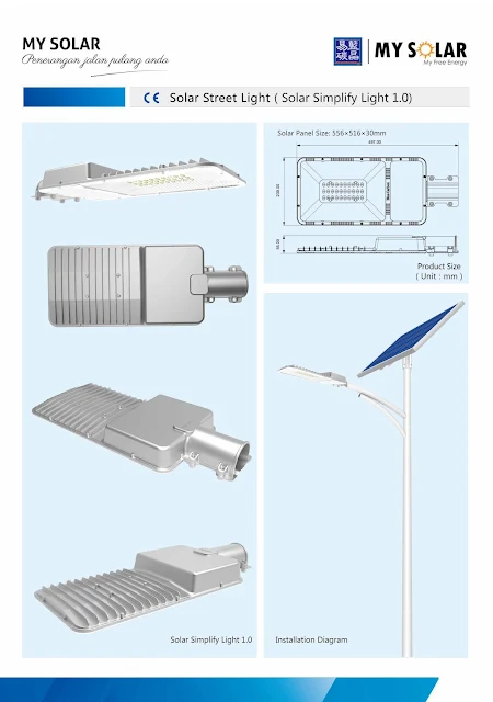 Lampu PJU Solar Panel 20 Watt 2in1