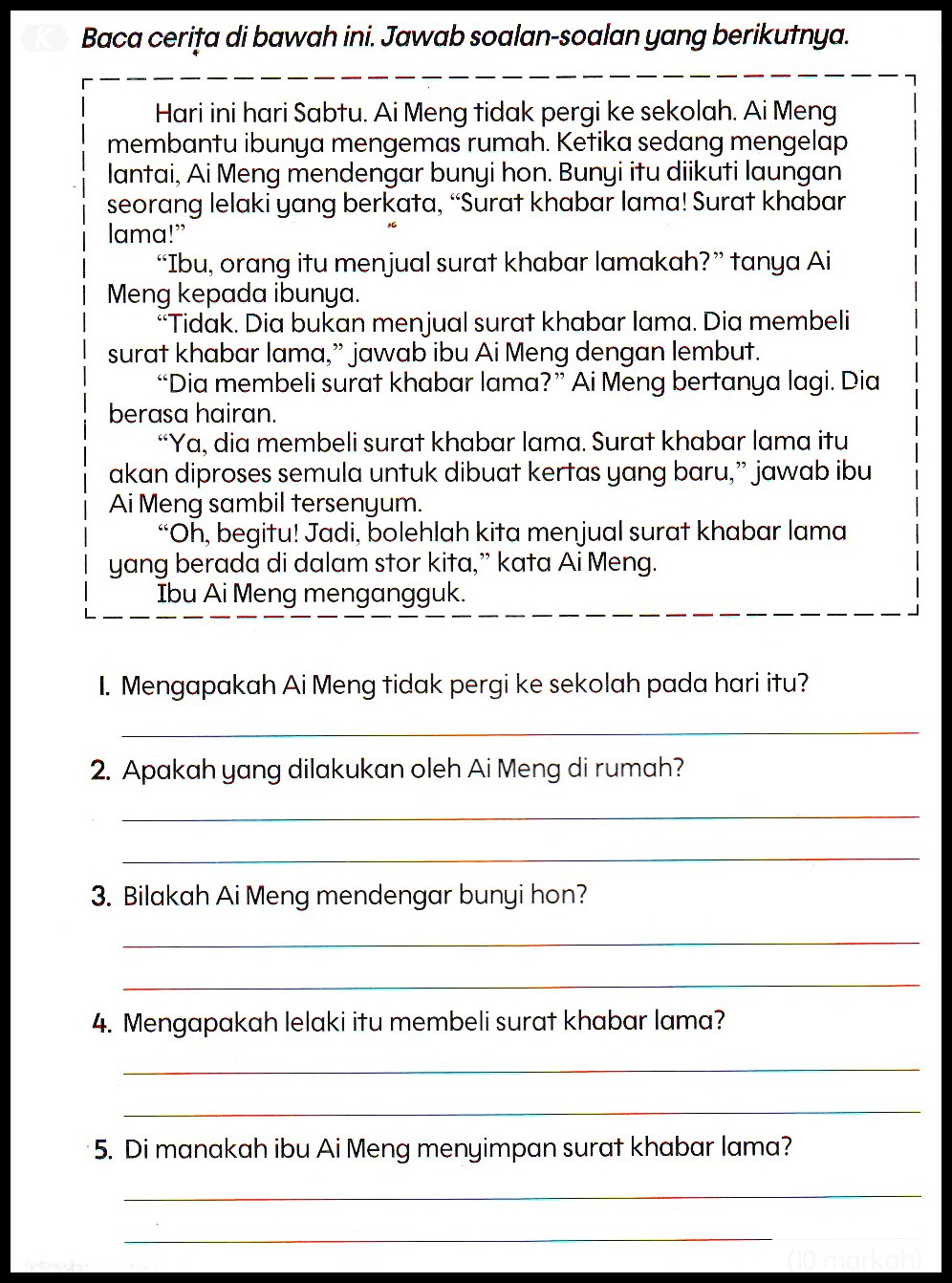 Bahasa lambang bangsa: Latihan Pemahaman