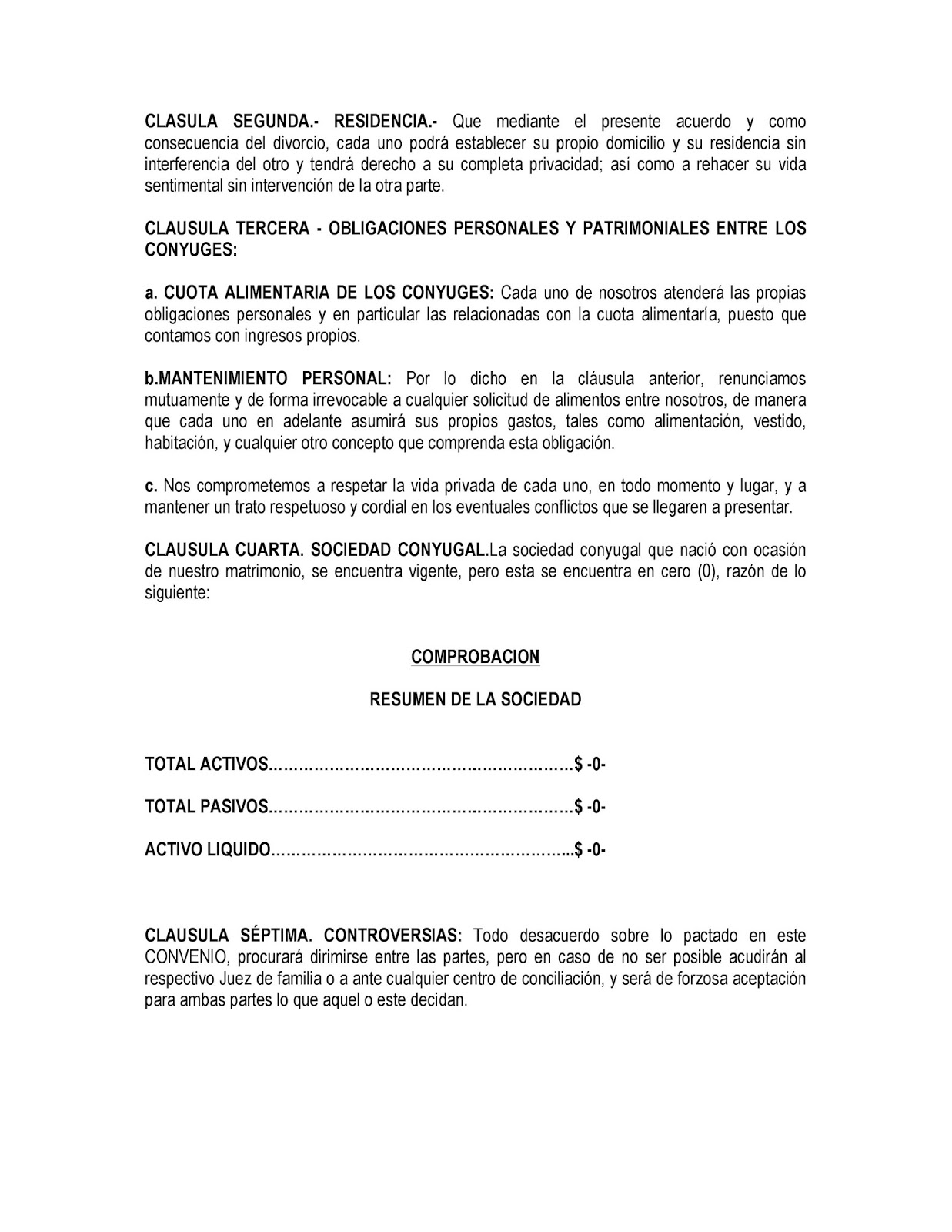 Divorcio En Colombia: Modelo de Divorcio en Colombia