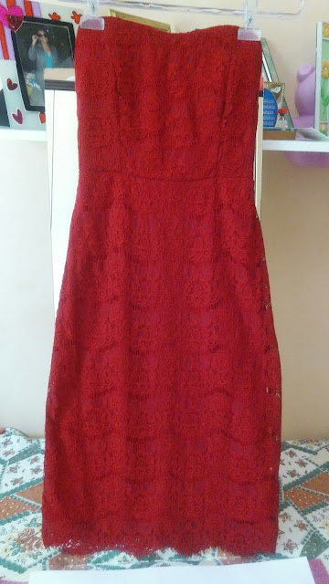 Vestido de Renda Forever 21 Vermelho