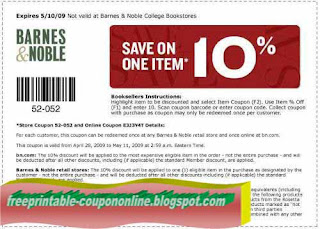 Free Printable Barnes and Noble Coupons