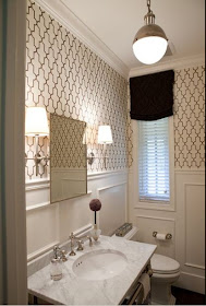 chrome marble black small bathroom decor molding wainscoting