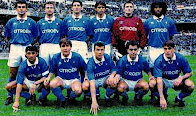 REAL CLUB CELTA DE VIGO - Vigo, Pontevedra, España - Temporada 1993-94 - Alejo, Berges, Patxi Salinas, Andrijasevic, Cañizares, Vicente Engonga; Gil, Losada, Ratkovic, Oliete y Gudelj - REAL MADRID 2 (Zamorano y Ramis), REAL CLUB CELTA DE VIGO 1 (Losada) - 21/11/1993 - Liga de 1ª División, jornada 12 - Madrid, estadio Santiago Bernabeu - 15º en la Liga, con Chechu Rojo de entrenador