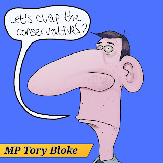 Tory cartoon of ugly human