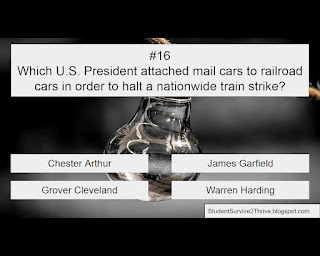 Which U.S. President attached mail cars to railroad cars in order to halt a nationwide train strike? Answer choices include: Chester Arthur, James Garfield, Grover Cleveland, Warren Harding