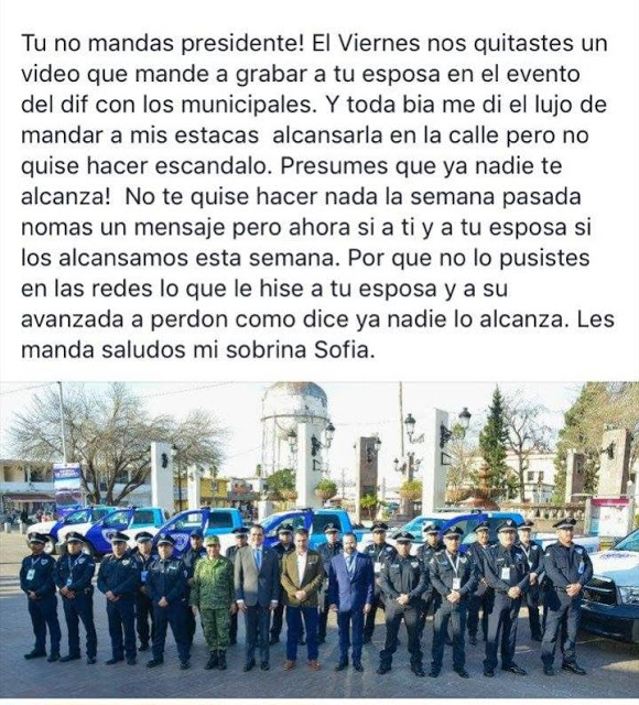 Tío de Sofia Treviño familiar de El Z-40 da mensaje a alcalde de Nuevo Laredo y le dicen tu no mandas Presidente me di el lujo de mandar a mis "Estacas" a seguir a tu esposa