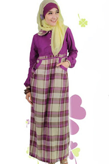 Clover Clothing Gamis Audy - Ungu Krem