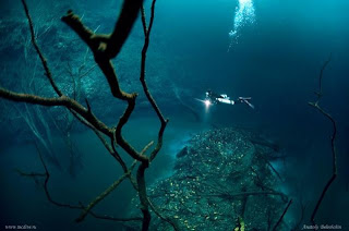 sungai di dalam laut Cenote Angelita