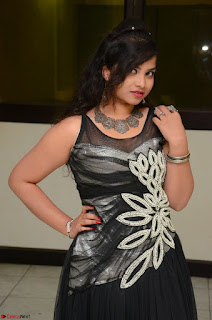 Shrisha Dasari in Sleeveless Short Black Dress At Follow Follow U Audio Launch 079.JPG