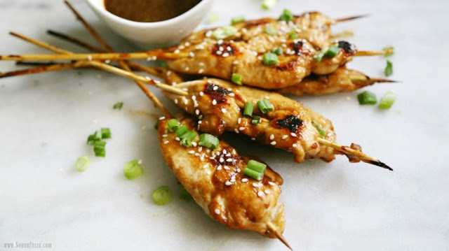 Honey Garlic Chicken Skewers #grillrecipe #appetizer