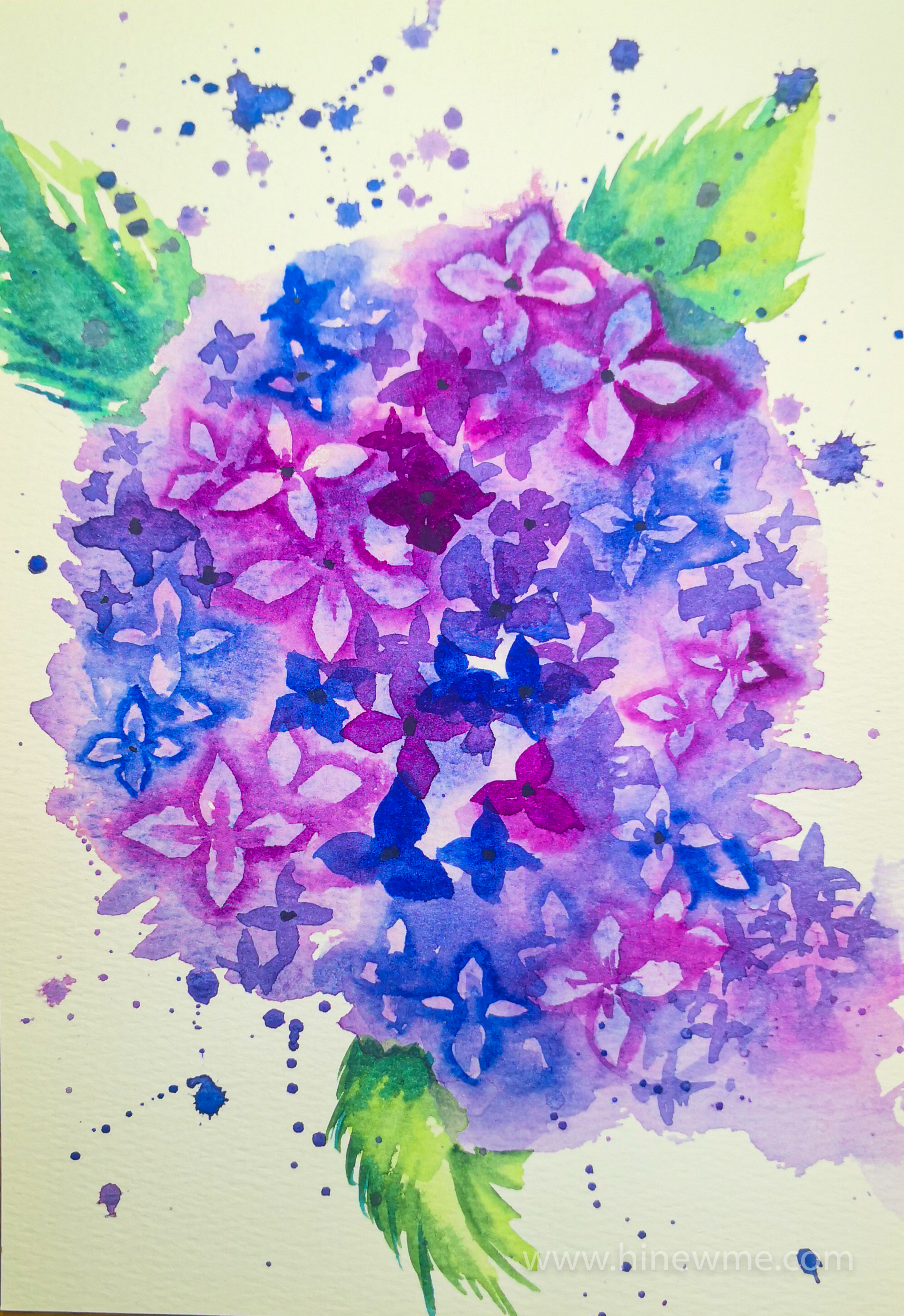 3 ways How to draw Watercolor lavender step by step tutorial for beginner,