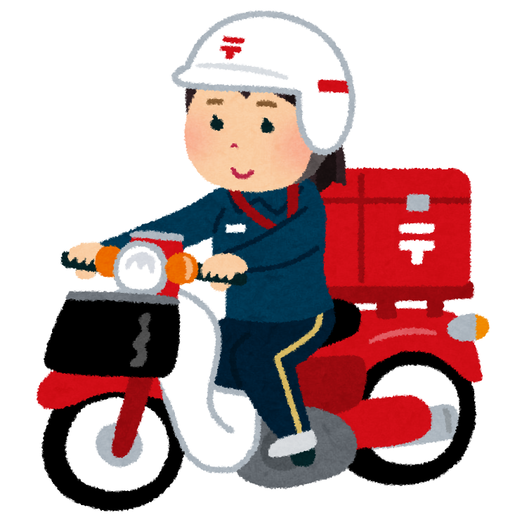 バイクに乗った郵便配達員のイラスト 女性 かわいいフリー素材集 いらすとや